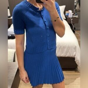 Zara Royal Blue Knit Cardigan and Skirt Set